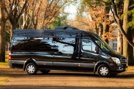 Black Mercedes Sprinter luxury van for large group transfers in Toronto